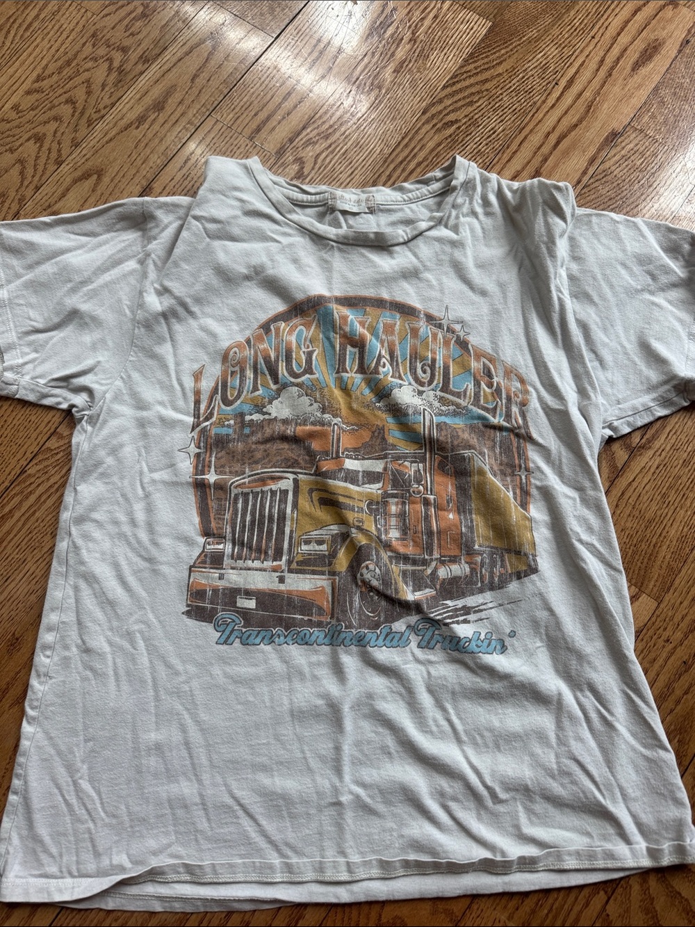 Altar'd State White Graphic 'Long Hauler' Short Sleeve Tee